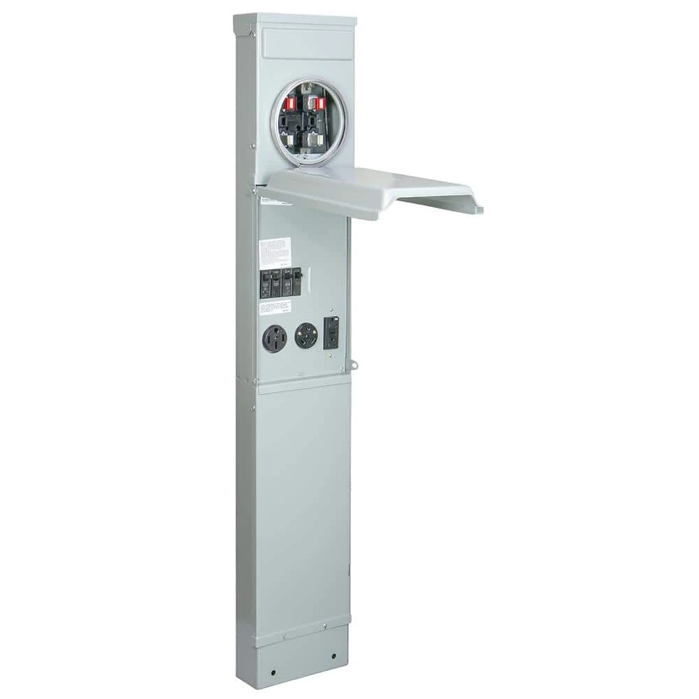 Metered RV Pad Mount Pedestal with 50 Amp and 30 Amp RV Receptacles and 20 Amp GFCI Receptacle by GE 1 Metered RV Pad Mount Pedestal with 50 Amp and 30 Amp RV Receptacles and 20 Amp GFCI Receptacle by GE