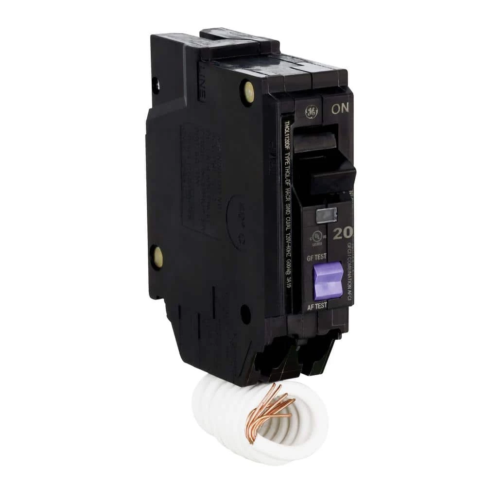 Q-Line 20 Amp Single-Pole Dual Function Arc Fault/GFCI Breaker by GE 1 Q-Line 20 Amp Single-Pole Dual Function Arc Fault/GFCI Breaker by GE