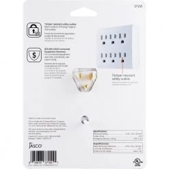 6-Outlet Surge Protector Tap with Tamper Resistant, White -Home Electronics Shop ge surge protectors 37155 76 1000