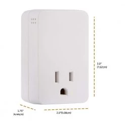 1-Outlet Surge Protector with End of Service Alarm, 1080J, White -Home Electronics Shop ge surge protectors 38124 4f 1000