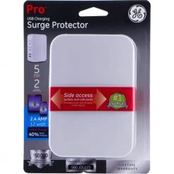 Side Access 5-Outlet 2 USB Pro Surge Protector Tap, White -Home Electronics Shop ge surge protectors 38314 fa 1000