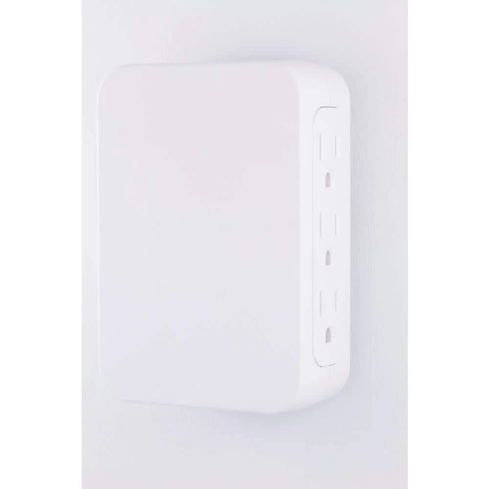 5-Outlet 860-Joules 2-Port USB Side-Access Surge Protector Tap, White 4 5-Outlet 860-Joules 2-Port USB Side-Access Surge Protector Tap, White - Image 4