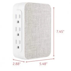 6-Outlet Side Access Surge Protector Wall Tap with Fabric Cover 11 6-Outlet Side Access Surge Protector Wall Tap with Fabric Cover -Home Electronics Shop ge surge protectors 43435 44 1000