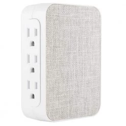 6-Outlet Side Access Surge Protector Wall Tap with Fabric Cover