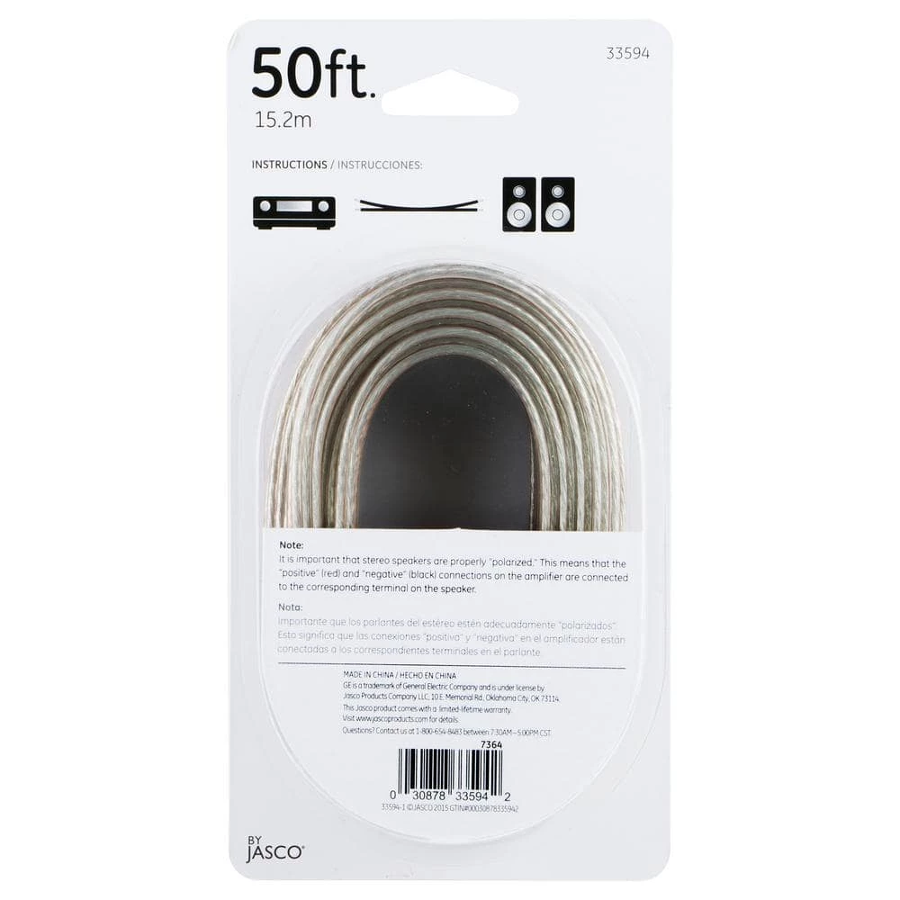 50 ft. Universal Direct Speaker Wire in Clear Jacket by GE 4 50 ft. Universal Direct Speaker Wire in Clear Jacket by GE - Image 4