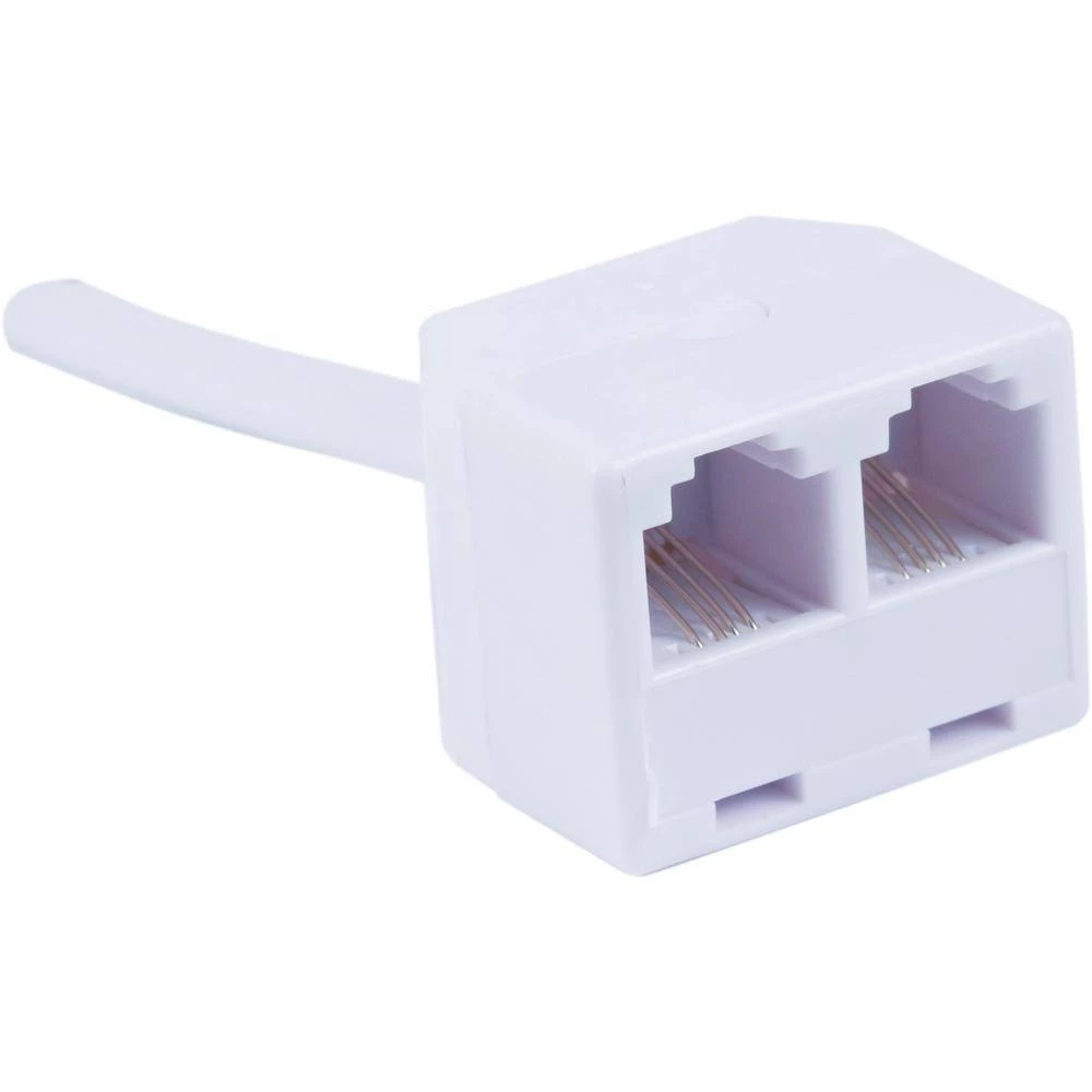 25 ft. Dual Jack Line Cord - White by GE 4 25 ft. Dual Jack Line Cord - White by GE - Image 4