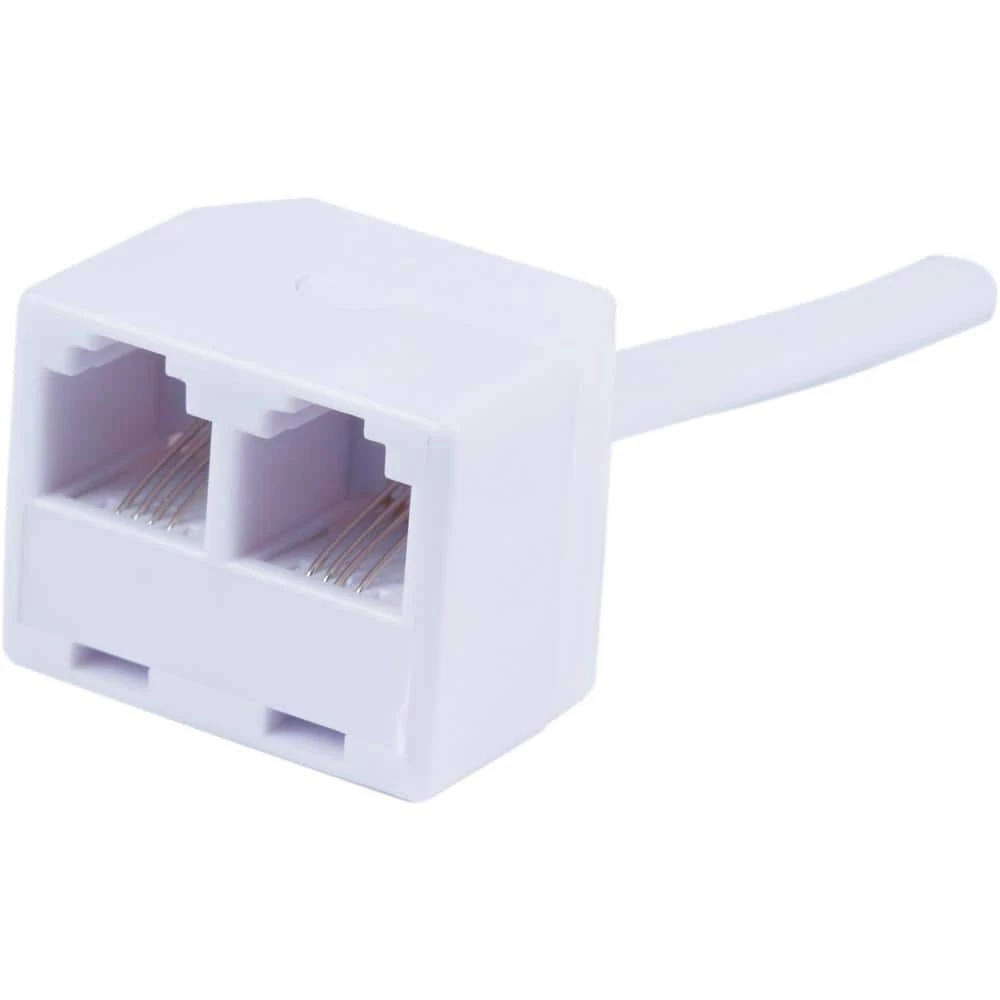 25 ft. Dual Jack Line Cord - White by GE 2 25 ft. Dual Jack Line Cord - White by GE - Image 2