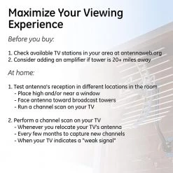 Quadcore Outdoor HDTV Antenna, Long-Range, VHF UHF 1080P 4K -Home Electronics Shop ge tv antennas 48896 1f 1000