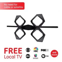 Quadcore Outdoor HDTV Antenna, Long-Range, VHF UHF 1080P 4K -Home Electronics Shop ge tv antennas 48896 44 1000