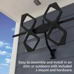 Quadcore Outdoor HDTV Antenna, Long-Range, VHF UHF 1080P 4K -Home Electronics Shop ge tv antennas 48896 4f 1000