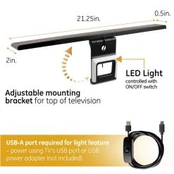 LED Bias Light HD TV Antenna, Improves Picture Quality, Reduces Eye Strain, Indoor, 4K 1080P Digital HDTV VHF UHF by GE 14 LED Bias Light HD TV Antenna, Improves Picture Quality, Reduces Eye Strain, Indoor, 4K 1080P Digital HDTV VHF UHF by GE -Home Electronics Shop ge tv antennas 53592 1f 1000