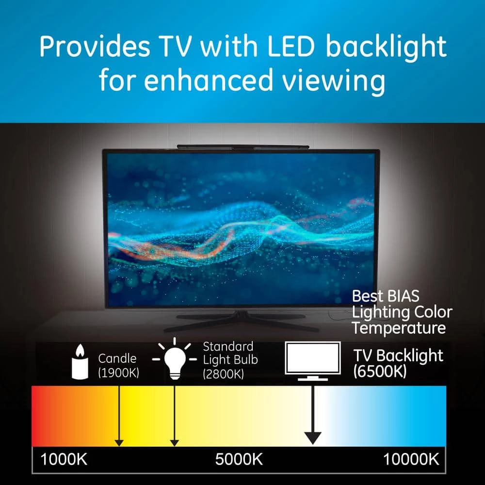 LED Bias Light HD TV Antenna, Improves Picture Quality, Reduces Eye Strain, Indoor, 4K 1080P Digital HDTV VHF UHF by GE 5 LED Bias Light HD TV Antenna, Improves Picture Quality, Reduces Eye Strain, Indoor, 4K 1080P Digital HDTV VHF UHF by GE - Image 5