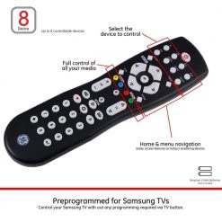 8-Device Universal Remote Control Control, Black by GE -Home Electronics Shop ge universal remotes 26607 1f 1000