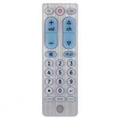 2-Device Big Button Universal TV Remote Control in Silver by GE