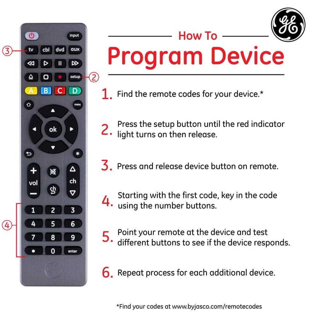 4-Device Universal TV Remote Control in Brushed Graphite by GE 5 4-Device Universal TV Remote Control in Brushed Graphite by GE - Image 5