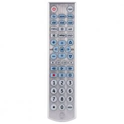 6-Device Backlit Big Button Universal TV Remote Control in Silver by GE