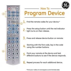 6-Device Backlit Big Button Universal TV Remote Control in Silver by GE 12 6-Device Backlit Big Button Universal TV Remote Control in Silver by GE -Home Electronics Shop ge universal remotes 33712999 fa 1000