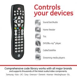 GE Universal Remote Control 8 DVR Device Black -Home Electronics Shop ge universal remotes 33715 4f 1000