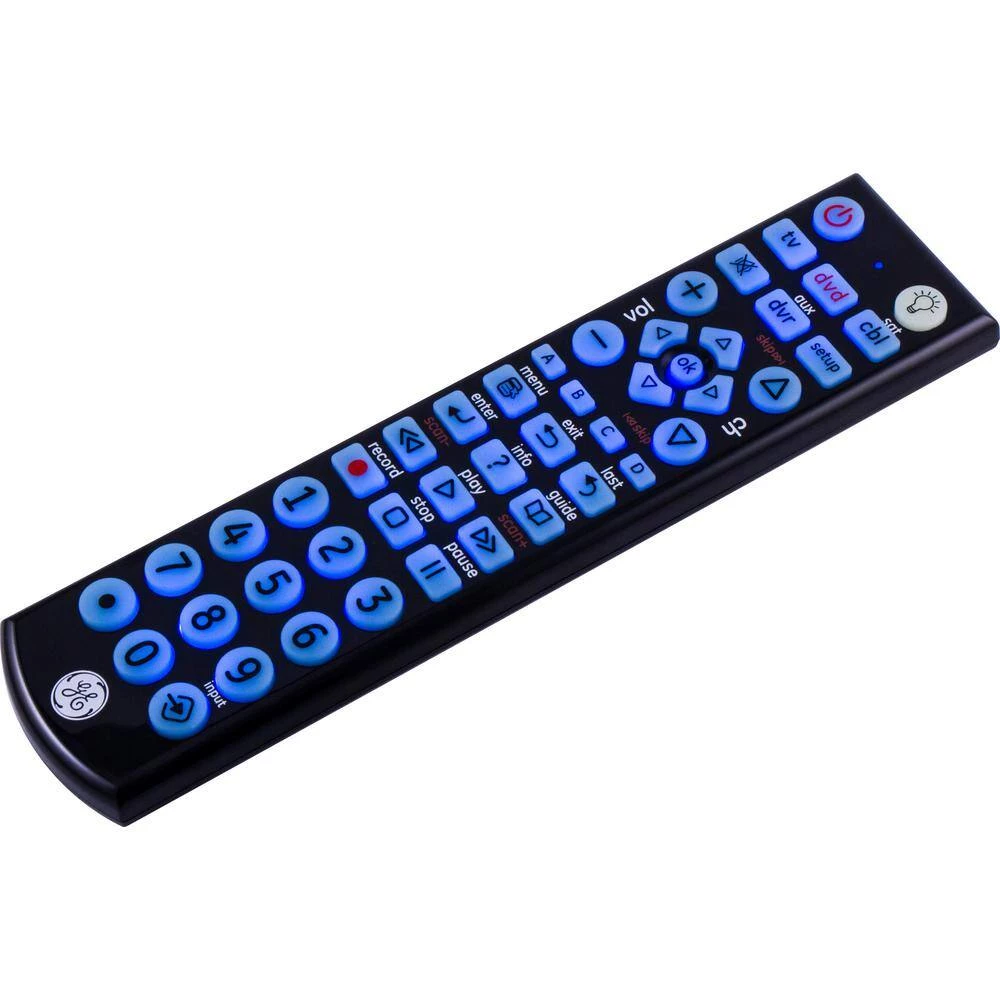 4-Device Backlit Big Button Universal TV Remote Control in Black by GE 8 4-Device Backlit Big Button Universal TV Remote Control in Black by GE - Image 8