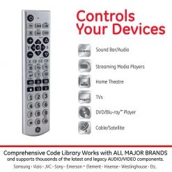 4-Device Remote Control Universal Silver by GE -Home Electronics Shop ge universal remotes 34931 4f 1000