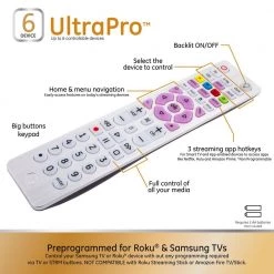 6-Device Backlit Universal TV Remote Control in Silver by GE -Home Electronics Shop ge universal remotes 37038 4f 1000