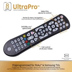 8-Device Backlit Universal TV Remote Control in Black by GE -Home Electronics Shop ge universal remotes 41567 1f 1000