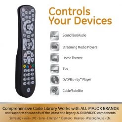 8-Device Backlit Universal TV Remote Control in Black by GE -Home Electronics Shop ge universal remotes 41567 4f 1000
