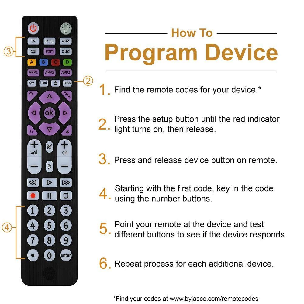 6-Device Universal Remote Control, Streaming in Brushed Black by GE 6 6-Device Universal Remote Control, Streaming in Brushed Black by GE - Image 6