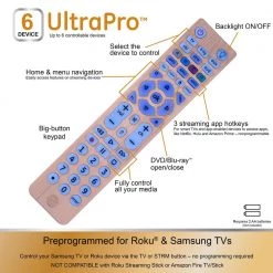 6-Device Backlit Universal TV Remote Control in Brushed Rose Gold by GE -Home Electronics Shop ge universal remotes 47505 4f 1000