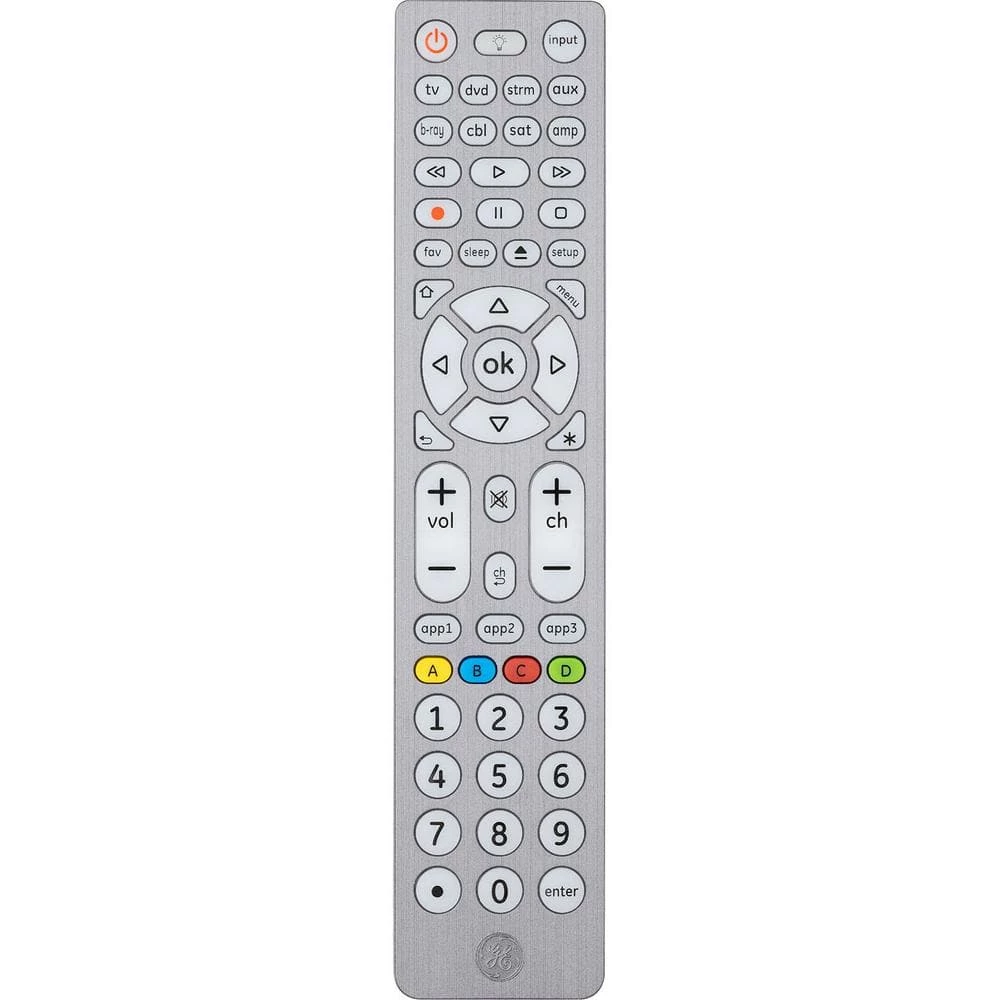 8-Device Universal Remote Control, Streaming in Brushed Silver by GE 1 8-Device Universal Remote Control, Streaming in Brushed Silver by GE