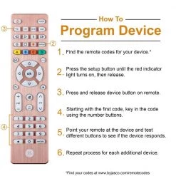 4-Device Backlit Universal TV Remote Control in Brushed Rose Gold by GE -Home Electronics Shop ge universal remotes 48846 44 1000
