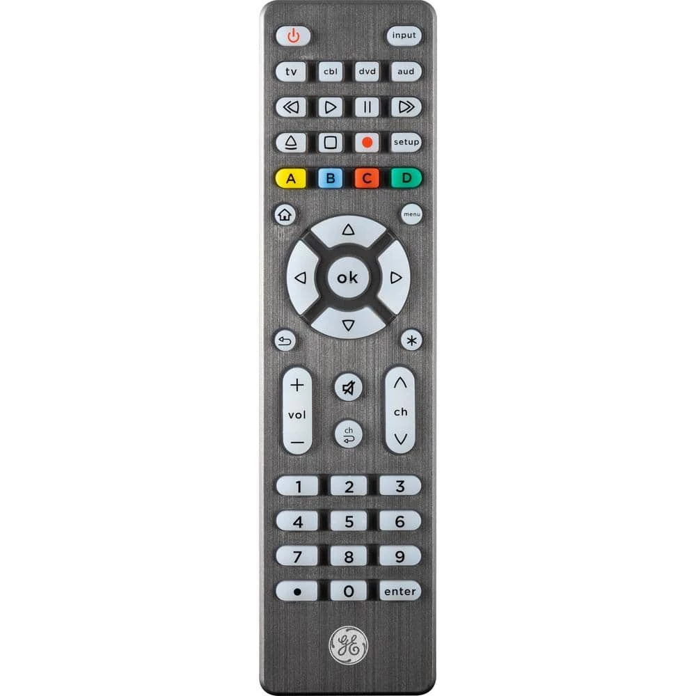 4-Device Backlit Universal TV Remote Control in Brushed Graphite by GE 1 4-Device Backlit Universal TV Remote Control in Brushed Graphite by GE