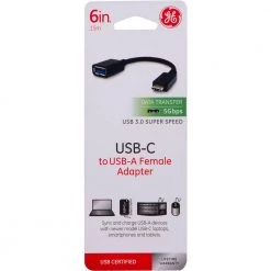 USB-C to USB-A Adapter by GE -Home Electronics Shop ge usb cables 33777 44 1000