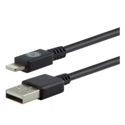 USB to Lightning Cable, 6 ft., Black by GE