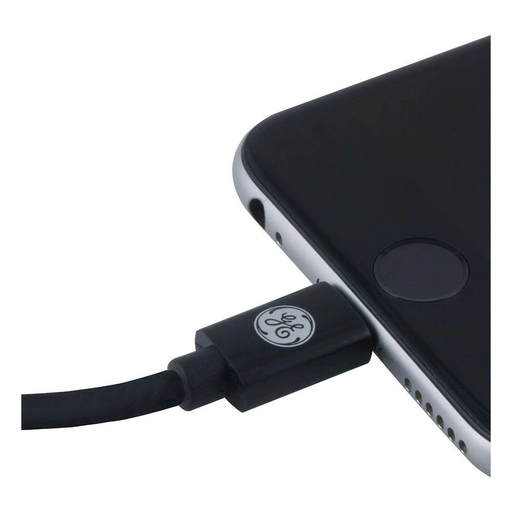 USB to Lightning Cable, 6 ft., Black by GE 2 USB to Lightning Cable, 6 ft., Black by GE - Image 2