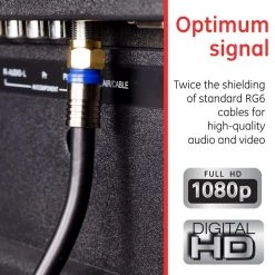 15 ft. RG6 In-Wall Rated Quad Shield Coaxial Cable in Black by GE -Home Electronics Shop ge vga cables 33732 44 1000