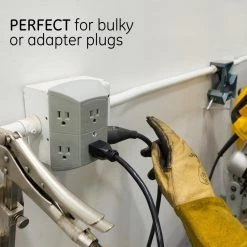 6-Outlet Wall Plug Adapter Power Strip, Gray (2-Pack) by GE -Home Electronics Shop gray 2 pack ge electrical outlets receptacles 47877 p1 44 1000