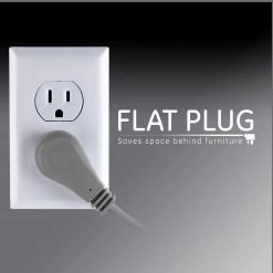 25 ft. 16/3 3-Outlet Office Extension Cord with Low-Profile Flat Plug, Gray by GE -Home Electronics Shop gray 25 ft cord ge general purpose cords 43025 fa 1000