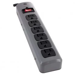 6-Outlet Heavy-Duty Surge Protector -Home Electronics Shop gray 8 ft cord ge surge protectors 14021 4f 1000