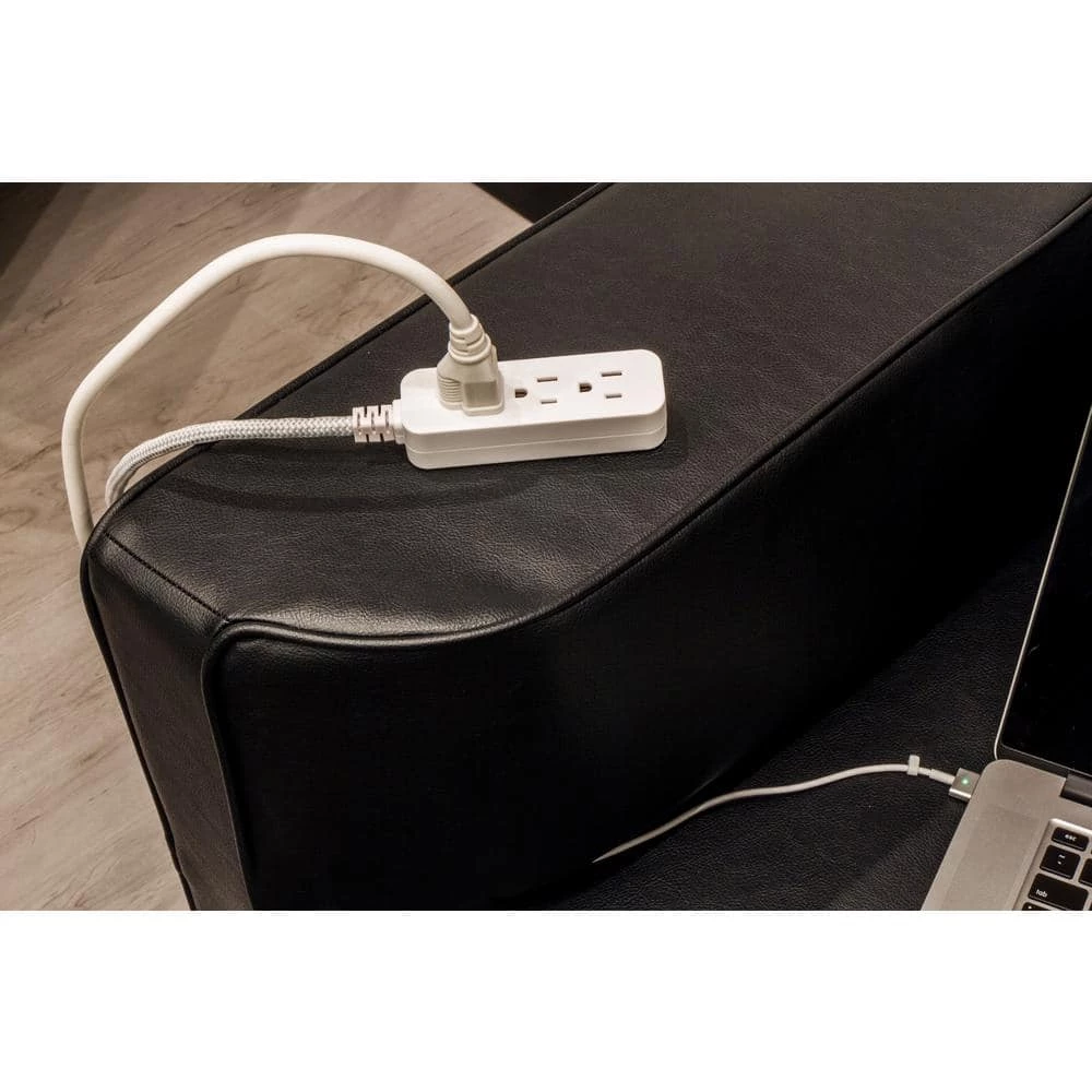 10 ft. 16/3 Designer 3-Outlet Extension Cord with Low-Profile Flat Plug, White by GE 3 10 ft. 16/3 Designer 3-Outlet Extension Cord with Low-Profile Flat Plug, White by GE - Image 3