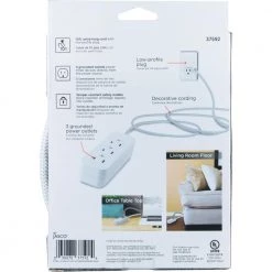 10 ft. 16/3 Designer 3-Outlet Extension Cord with Low-Profile Flat Plug, White by GE 11 10 ft. 16/3 Designer 3-Outlet Extension Cord with Low-Profile Flat Plug, White by GE -Home Electronics Shop gray white ge general purpose cords 37592 fa 1000