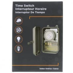 40-Amp 120-Volt SPST 24-Hour Mechanical Time Switch with Metal Outdoor Enclosure by Woods -Home Electronics Shop gray woods outdoor lighting accessories 59101rwd c3 1000