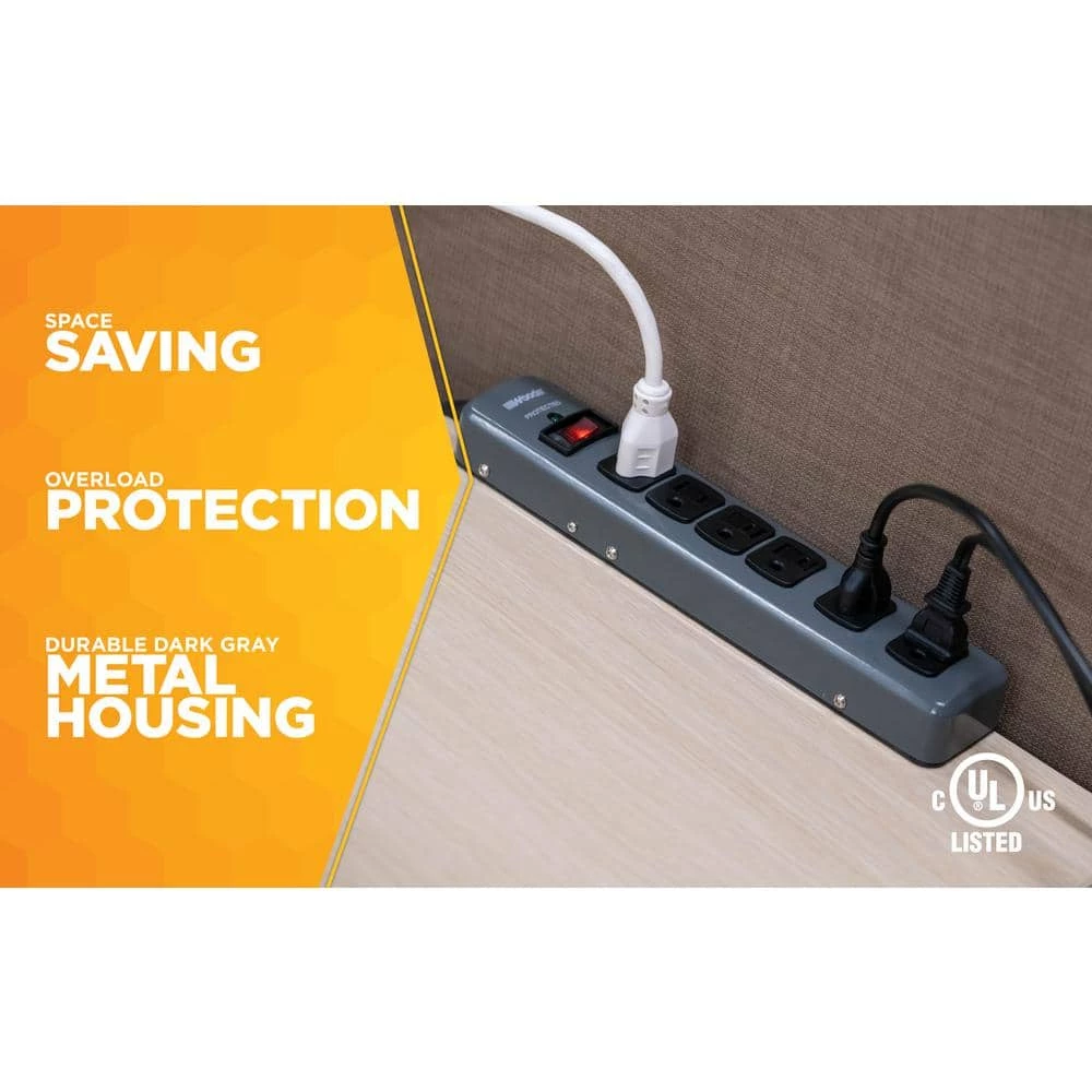 6-Outlet Surge Strip with 3 ft. Cord by Woods 7 6-Outlet Surge Strip with 3 ft. Cord by Woods - Image 7