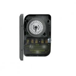 40-Amp 208-277-Volt DPST 24-Hour Mechanical Time Switch with Metal Indoor Enclosure by Woods