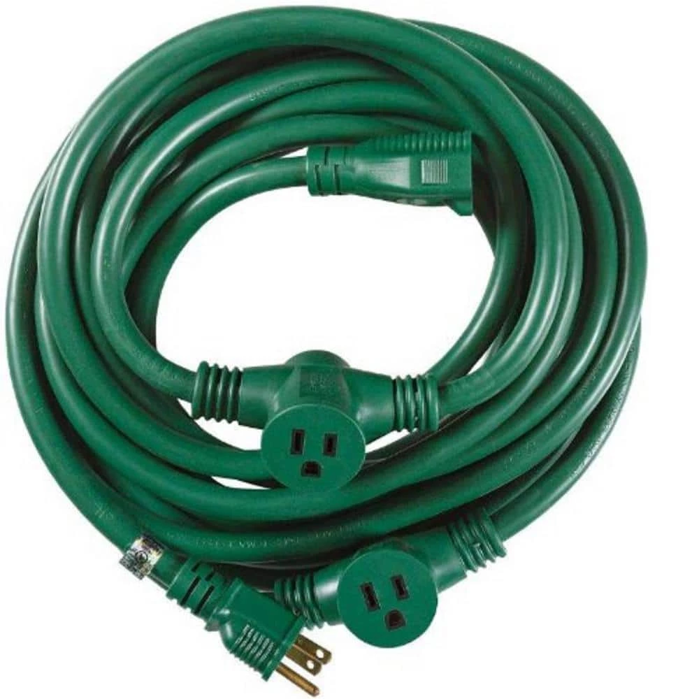 25 ft. 14/3 Multi-Outlet (3) Garden Outdoor Medium-Duty Extension Cord, Green by Woods 1 25 ft. 14/3 Multi-Outlet (3) Garden Outdoor Medium-Duty Extension Cord, Green by Woods