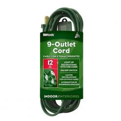 12 ft. Multi-Outlet (9) Indoor Extension Cord, Green by Woods