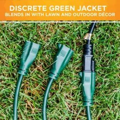 SJTW 25 ft.14/3 3-Outlet Multi-Directional Landscape Cord by Woods 11 SJTW 25 ft.14/3 3-Outlet Multi-Directional Landscape Cord by Woods -Home Electronics Shop green woods general purpose cords 67013740 44 1000
