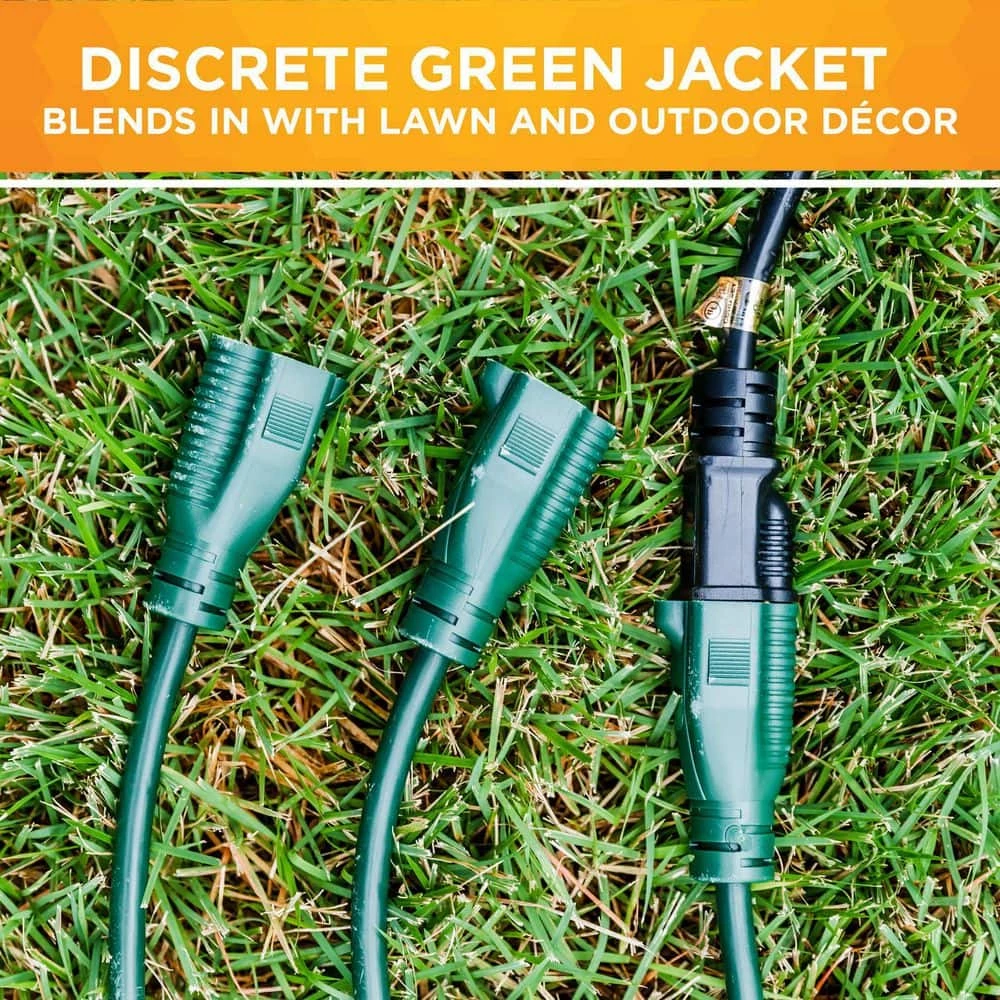 SJTW 25 ft.14/3 3-Outlet Multi-Directional Landscape Cord by Woods 5 SJTW 25 ft.14/3 3-Outlet Multi-Directional Landscape Cord by Woods - Image 5