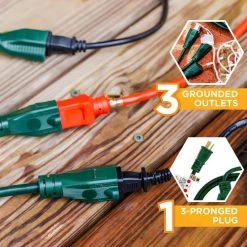SJTW 25 ft.14/3 3-Outlet Multi-Directional Landscape Cord by Woods 12 SJTW 25 ft.14/3 3-Outlet Multi-Directional Landscape Cord by Woods -Home Electronics Shop green woods general purpose cords 67013740 fa 1000