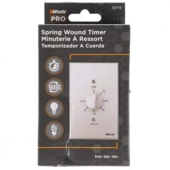 20-Amp 60-Minute In-Wall Spring Wound Countdown Timer Switch, Gray by Woods -Home Electronics Shop grey woods timers 59719wd 1f 1000